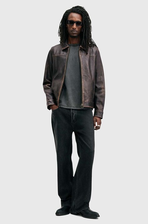 Шкіряна куртка AllSaints ALKAN — AW24-KUM19D, чорний — фото 5