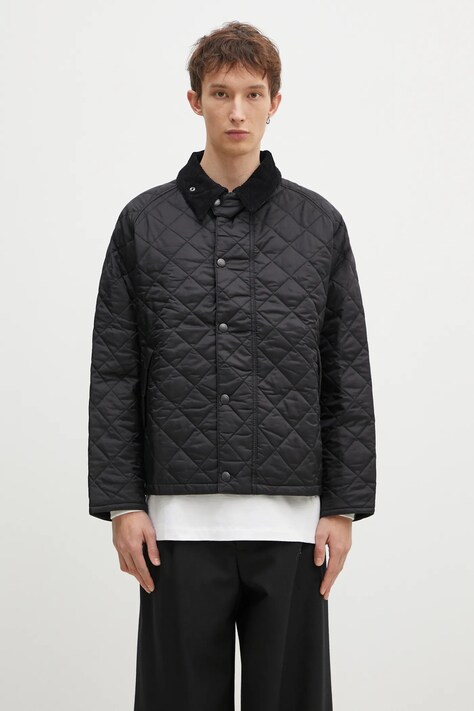 Barbour geaca OS Transport Quilted Jacket barbati, culoarea negru, de tranzitie, oversize, MQU1796