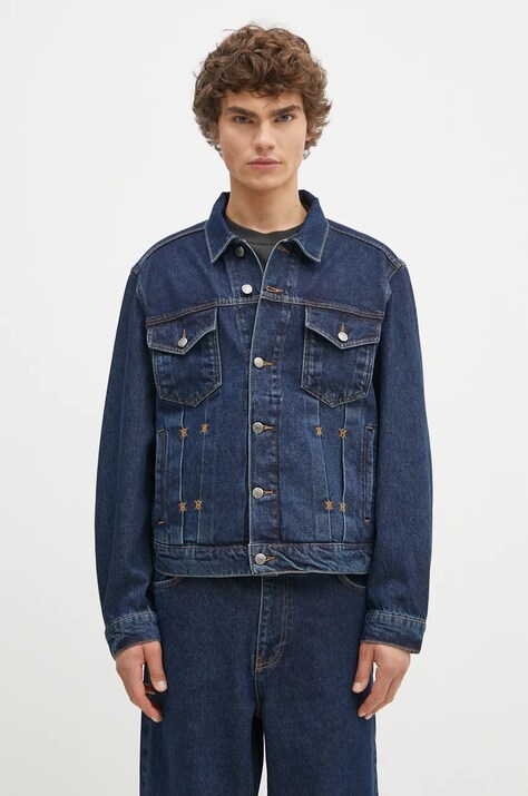 Traper jakna Daily Paper Bomi Denim Jacket za muškarce, za prijelazno razdoblje, oversize, 2421021