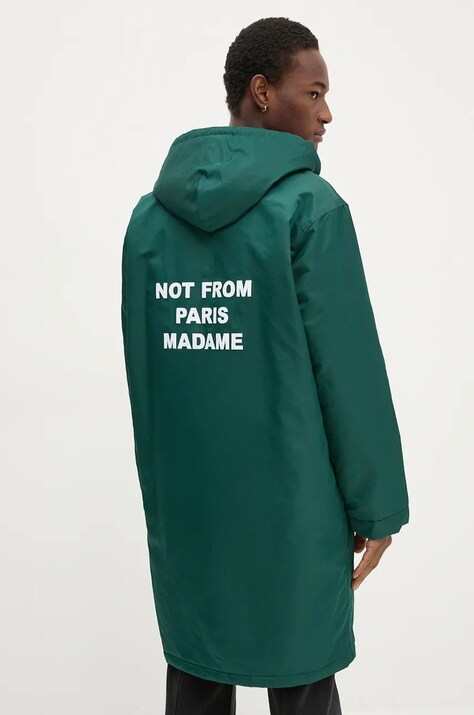 Drôle de Monsieur geaca La Parka Slogan barbati, culoarea verde, de tranzitie, E-CT137-PA014-DGN