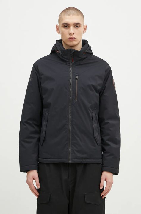 Napapijri geacă 20-22 Jacket bărbați, culoarea negru, de tranziție, NP0A4I1Z0411