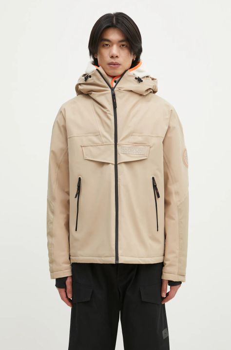 Napapijri jacket Rainforest Tech Op men's beige color NP0A4IAFN1I1