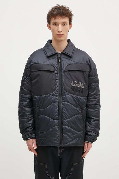Napapijri wool blend jacket A-Jaman navy blue color NP0A4I1W0411