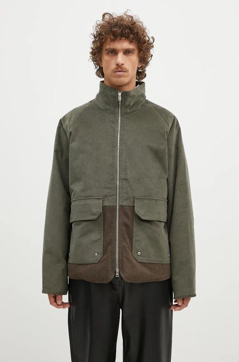 Norse Projects wool blend jacket Hakon Solotex Corduroy green color N50.0257.8098