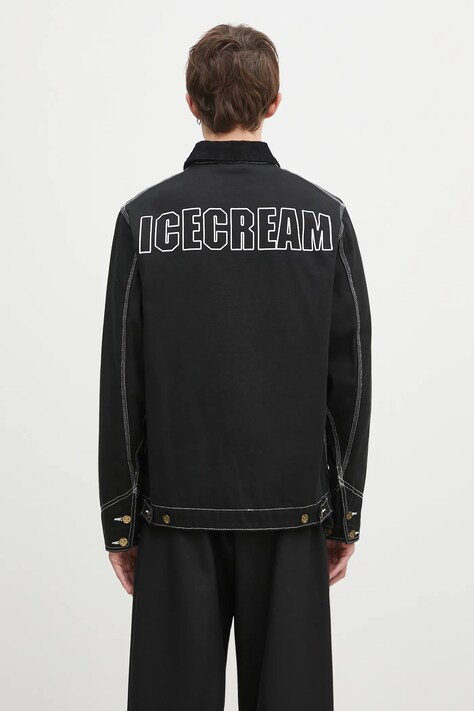 ICECREAM cotton shirt jacket Canvas Lined Work black color ICW003