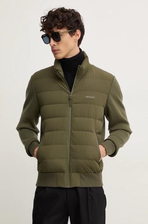 MACKAGE geaca din amestec de lana culoarea verde, de tranzitie, HANEY-CITY
