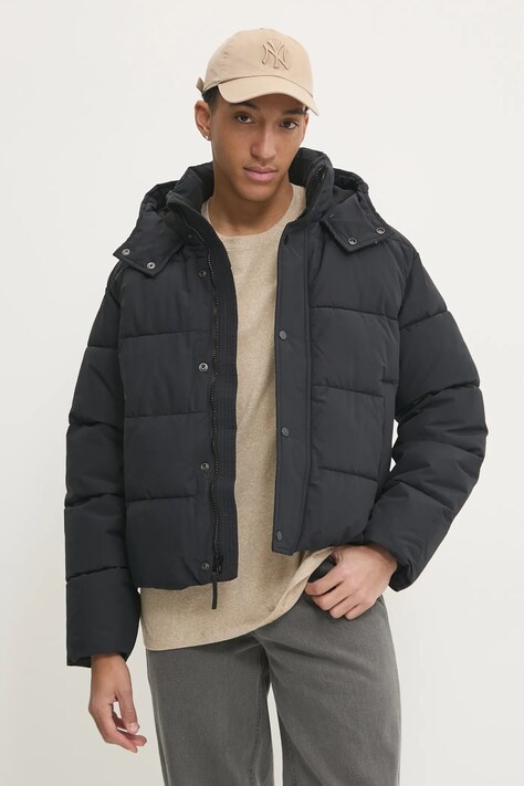 Abercrombie & Fitch geaca barbati, culoarea negru, de iarna, oversize, KI132-4143