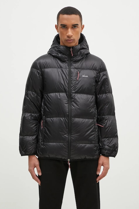 Páperová bunda Nanga Mountain Lodge Down Hoodie Jacket pánska, čierna farba, prechodná, NW2441.1A802.A
