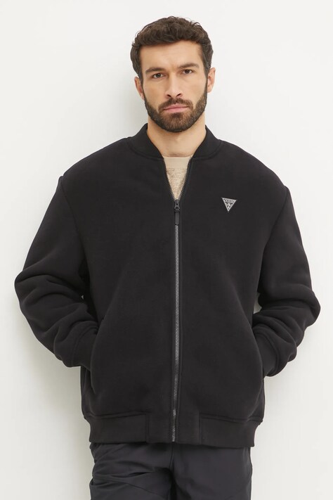 Bomber bunda Guess černá barva, přechodná, Z4BL04 KCEB0