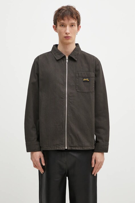 Яке тип риза от памук Stan Ray Zip Shirt в сиво преходен модел AW2401929