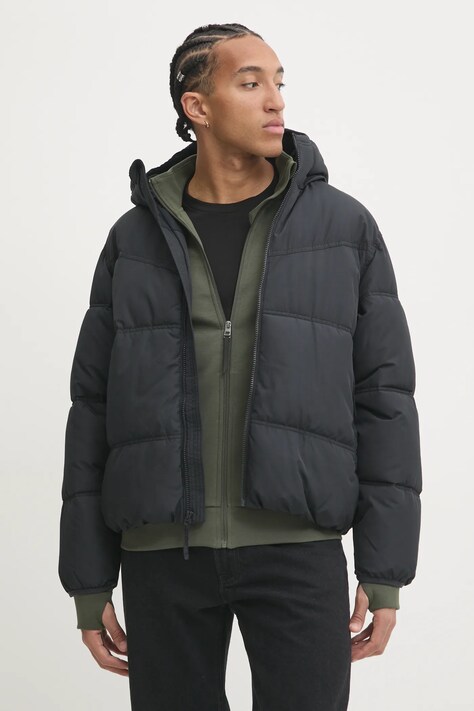 Hollister Co. geaca barbati, culoarea negru, de iarna, KI332-4122