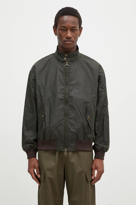 Baracuta kurtka Barbour x Baracut Wax Jacket męska kolor zielony przejściowa oversize BRCPS1093