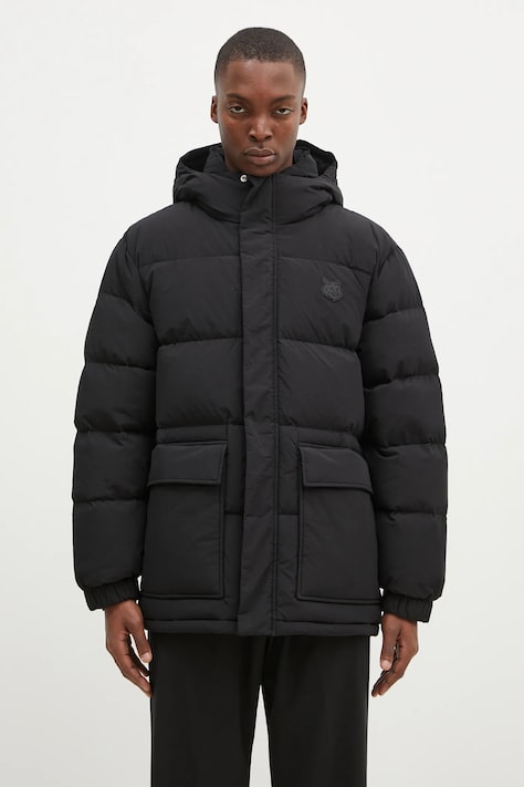 Péřová bunda Maison Kitsuné Puffer pánská, černá barva, zimní, NM02209WQ4031