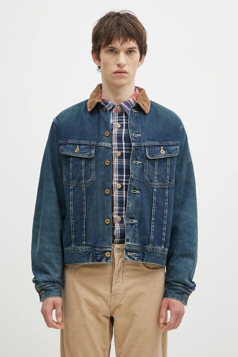 Джинсовая куртка Human Made Blanket Lined Denim Work Jacket мужская цвет синий переходная HM28JK010