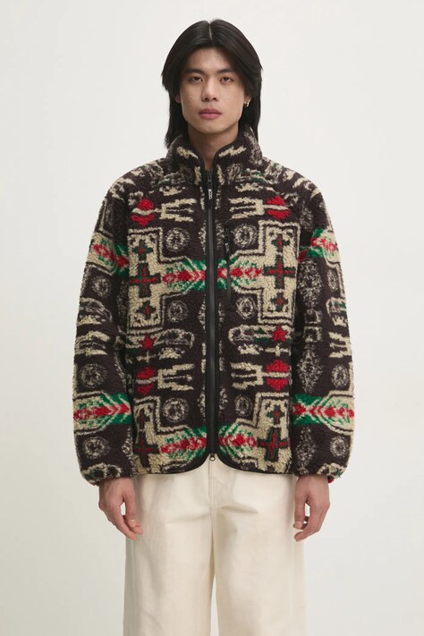 Bunda Manastash Chimayo Fleece pánská, hnědá barva, přechodná, oversize, 7924252019