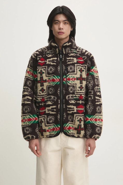 Manastash geacă Chimayo Fleece bărbați, culoarea maro, de tranziție, oversize, 7924252019