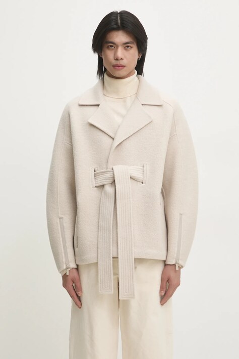 Вовняне пальто A.A. Spectrum Dapper колір бежевий перехідне oversize 82242306