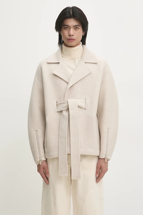 Вовняне пальто A.A. Spectrum Dapper колір бежевий перехідне oversize 82242306