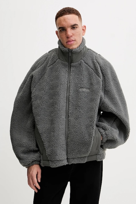 Han Kjøbenhavn kurtka Fleece męska kolor szary przejściowa oversize U-134141