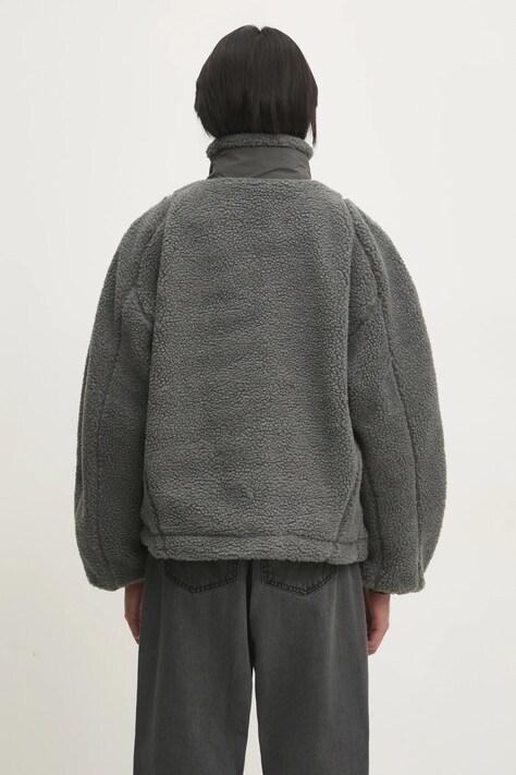 Han Kjøbenhavn kurtka Fleece męska kolor szary przejściowa oversize U-134141