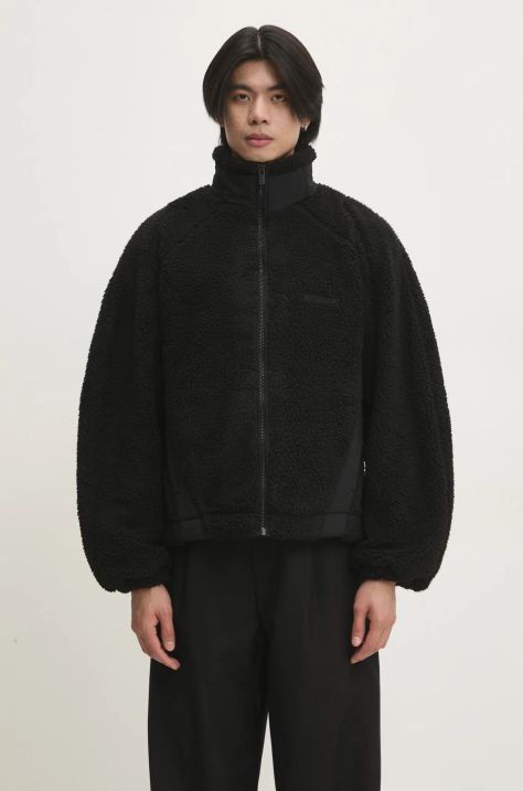 Bunda Han Kjøbenhavn Fleece pánská, černá barva, přechodná, oversize, U-134141