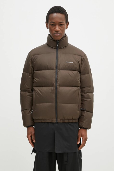 thisisneverthat kurtka puchowa PERTEX T Down Jacket męska kolor brązowy zimowa oversize TN243OOWHS01