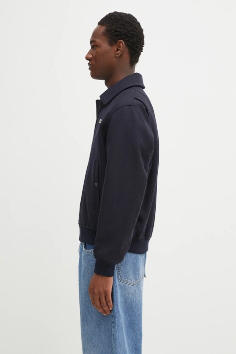 Lacoste kurtka wełniana kolor granatowy przejściowa oversize BH2888