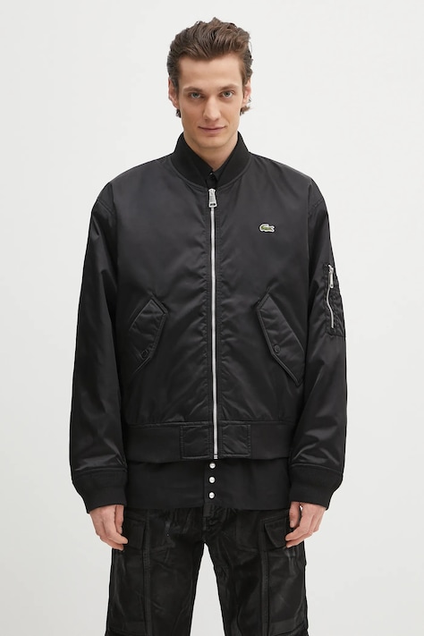 Lacoste kurtka bomber kolor czarny przejściowa BH2899