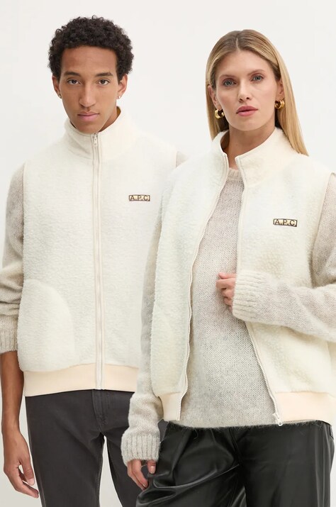 Безрукавка A.P.C. blouson sequoia цвет бежевый с аппликацией PSAKA.M02983
