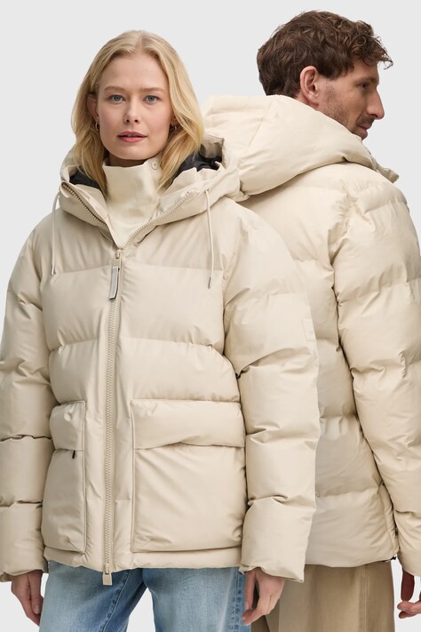 Rains geaca Alta Puffer Cargo Jacket W3T3 culoarea bej, de iarna, 15350-95