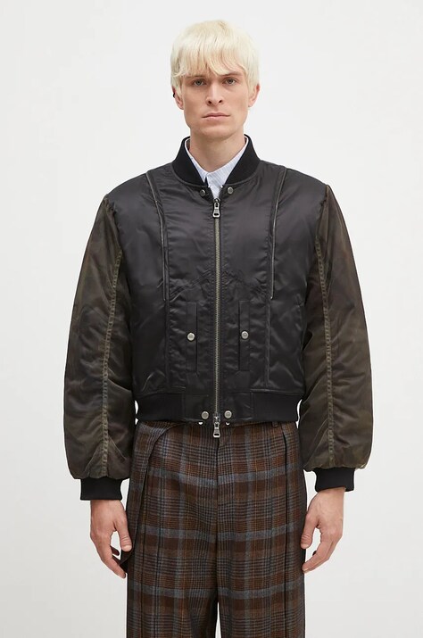 Куртка-бомбер Andersson Bell Mesh Sleeve Bomber Jacket колір чорний перехідна awa626u
