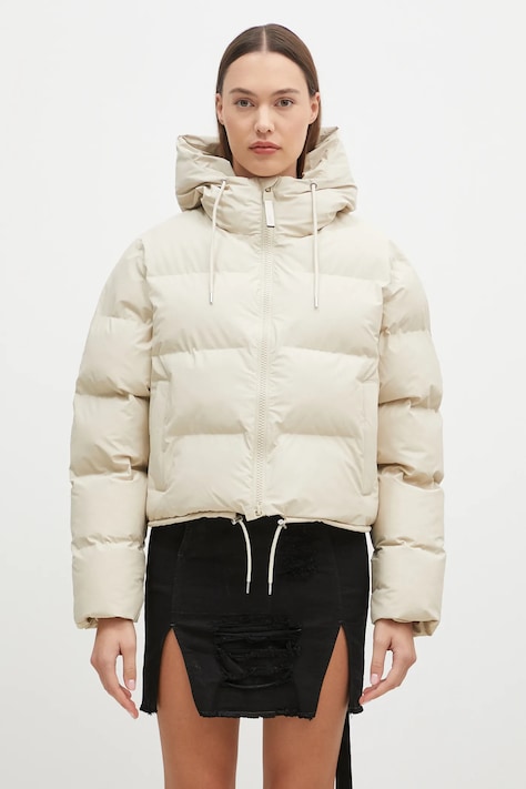 Куртка Rains Alta Short Puffer Jacket W3T3 колір бежевий зимова 15150.26