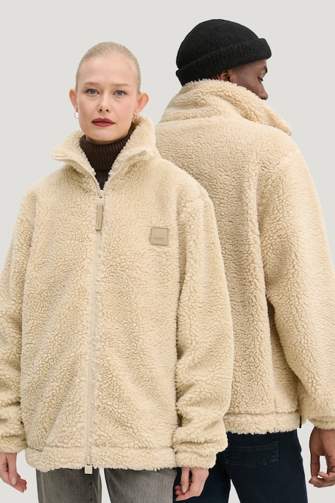 Куртка Rains Kofu Fleece Jacket T2 колір бежевий перехідна 19940-24