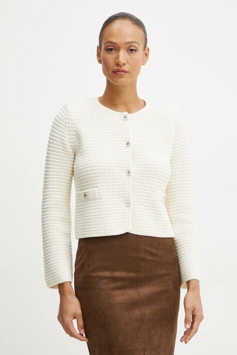 Liu Jo cardigan din amestec de lana culoarea bej, WF4443 MS016