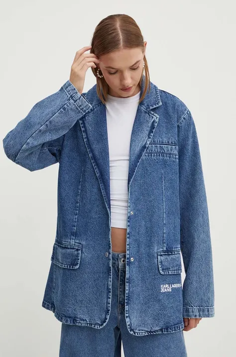 Джинсовый пиджак Karl Lagerfeld Jeans однобортный однотонная 245J1401