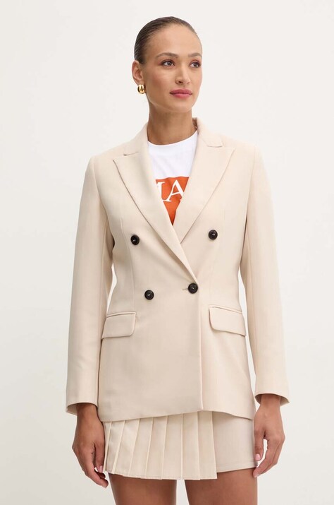 MAX&Co. sacou culoarea bej, cu doua randuri de nasturi, neted, 2428046034200