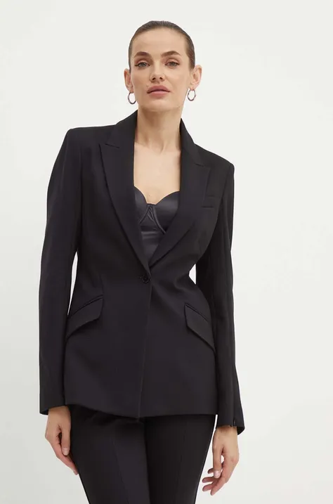 Сако Karl Lagerfeld в черно с едно копче с изчистен дизайн 245W1402