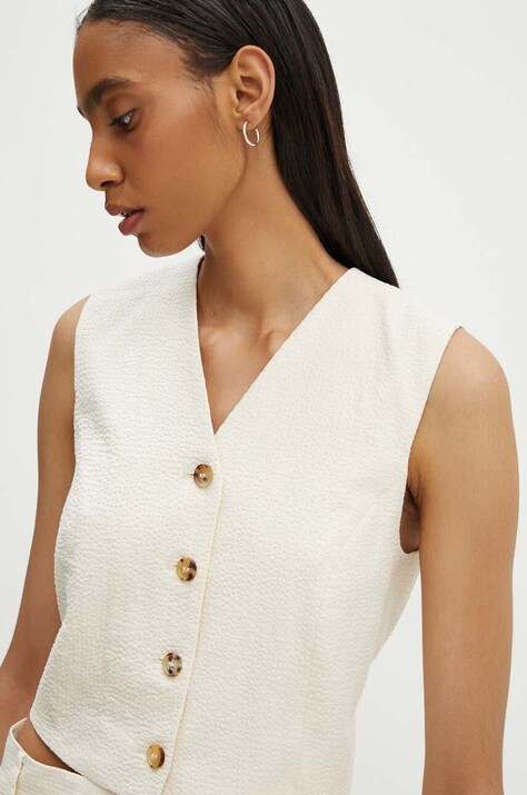 By Malene Birger vesta BLAIRE culoarea bej, un singur rand de nasturi, Q72527003