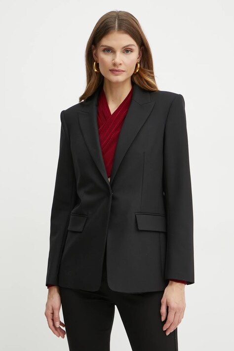 Пиджак с примесью шерсти Patrizia Pepe цвет чёрный однобортный однотонный 2S1504 A475