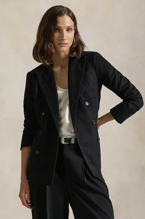 Polo Ralph Lauren blazer con aggiunta di lana colore nero  211947956