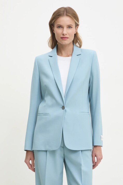 Calvin Klein sacou din lână un singur rand de nasturi, uni, K20K207632
