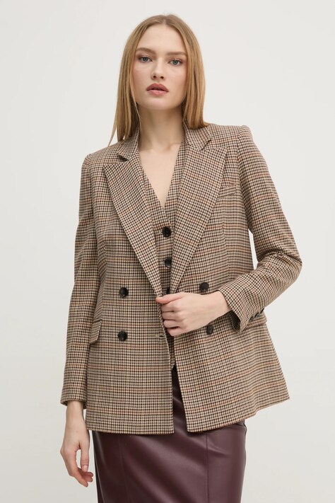 Pedro del Hierro sacou culoarea bej, cu doua randuri de nasturi, modelator, 6758304