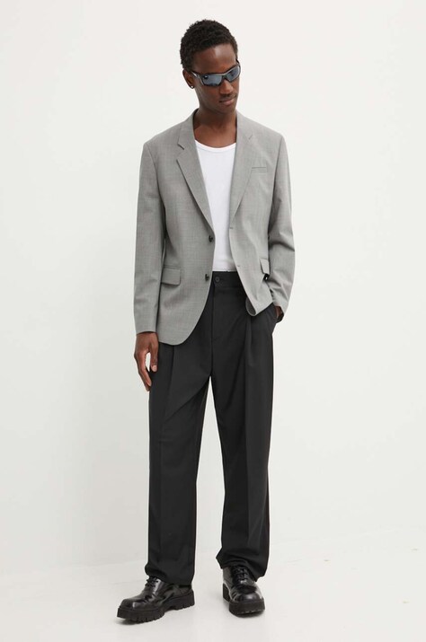 Пиджак с примесью шерсти HUGO цвет серый 50500250