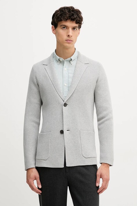Sako s primjesom vune United Colors of Benetton boja: siva, 10C1U601E