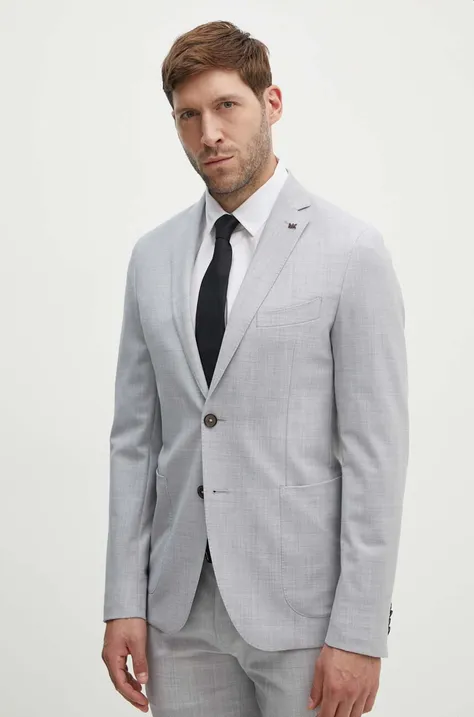 Шерстяной пиджак Michael Kors цвет серый MK0SB01025