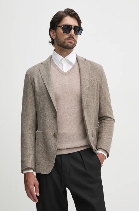 BOSS blazer con aggiunta di lana colore beige 50502533