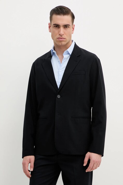 Blazer s příměsí vlny Armani Exchange černá barva, XM000131 AF10897