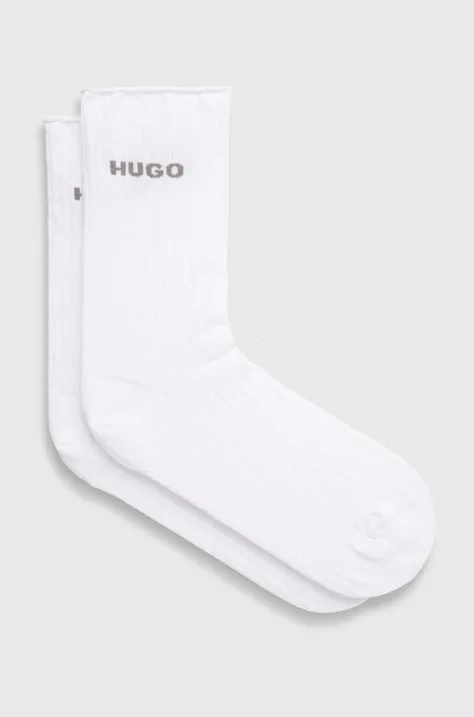 HUGO skarpetki 2-pack damskie kolor biały 50502080