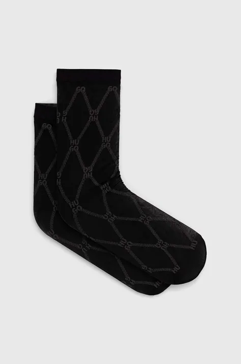 Ponožky HUGO dámské, černá barva, 50519039