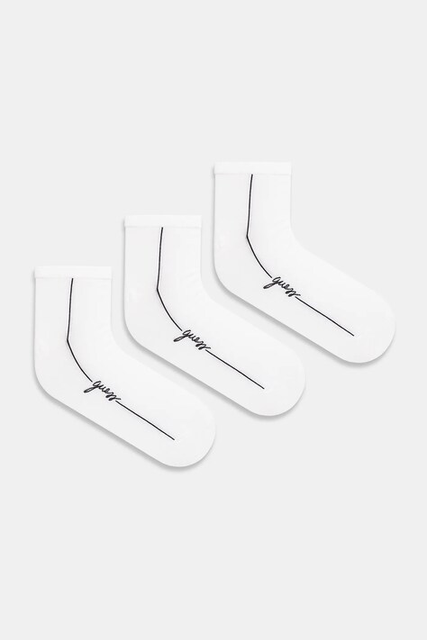 Guess sosete 3-pack femei, culoarea alb, O4YG06 KBZU0